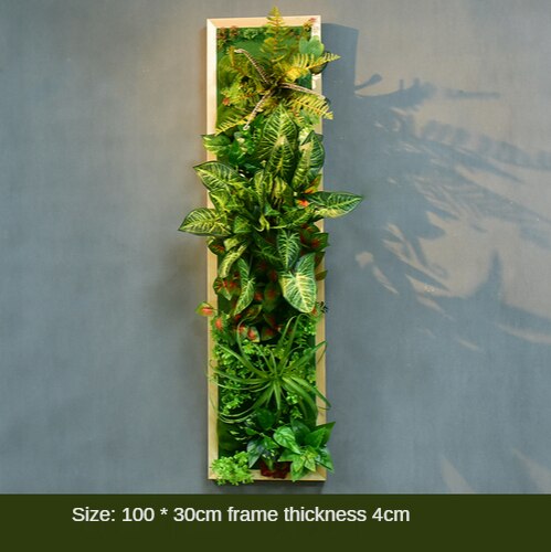 Simulation Green Plant Wall Plant Succulent Decoration Fake Flower Wall Hotel Photo Frame Hanging Decoration Restaurant Deer Head Wall Hanging Decoration