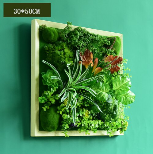 Simulation Green Plant Wall Plant Succulent Decoration Fake Flower Wall Hotel Photo Frame Hanging Decoration Restaurant Deer Head Wall Hanging Decoration