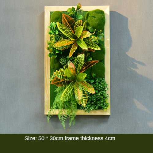 Simulation Green Plant Wall Plant Succulent Decoration Fake Flower Wall Hotel Photo Frame Hanging Decoration Restaurant Deer Head Wall Hanging Decoration