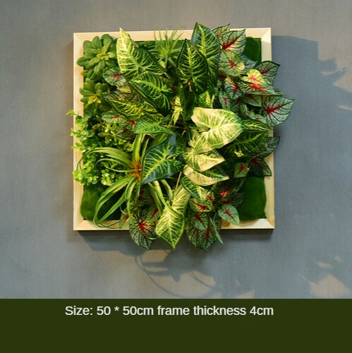 Simulation Green Plant Wall Plant Succulent Decoration Fake Flower Wall Hotel Photo Frame Hanging Decoration Restaurant Deer Head Wall Hanging Decoration