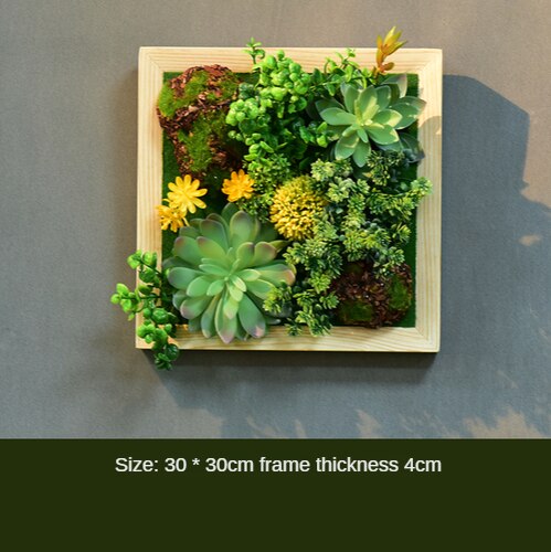 Simulation Green Plant Wall Plant Succulent Decoration Fake Flower Wall Hotel Photo Frame Hanging Decoration Restaurant Deer Head Wall Hanging Decoration