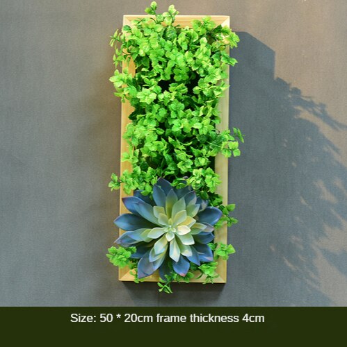 Simulation Green Plant Wall Plant Succulent Decoration Fake Flower Wall Hotel Photo Frame Hanging Decoration Restaurant Deer Head Wall Hanging Decoration