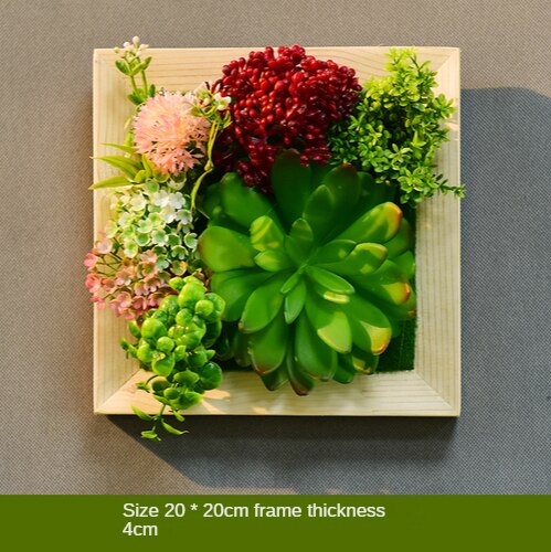 Simulation Green Plant Wall Plant Succulent Decoration Fake Flower Wall Hotel Photo Frame Hanging Decoration Restaurant Deer Head Wall Hanging Decoration