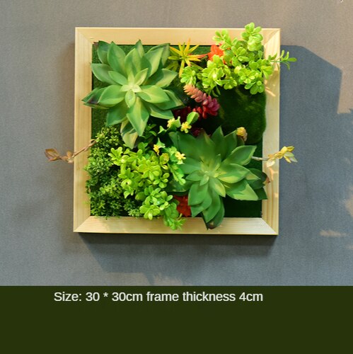 Simulation Green Plant Wall Plant Succulent Decoration Fake Flower Wall Hotel Photo Frame Hanging Decoration Restaurant Deer Head Wall Hanging Decoration