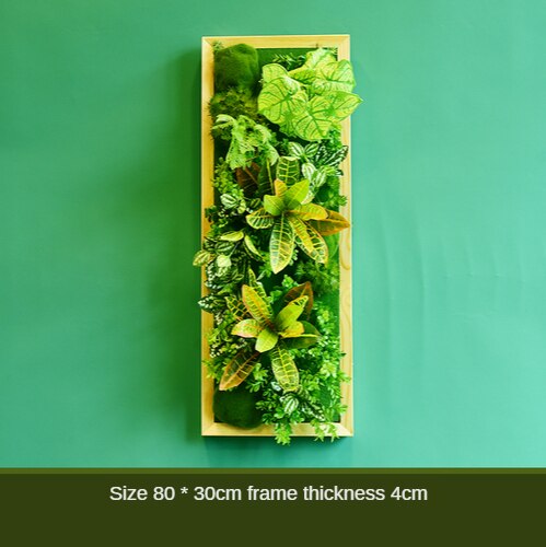 Simulation Green Plant Wall Plant Succulent Decoration Fake Flower Wall Hotel Photo Frame Hanging Decoration Restaurant Deer Head Wall Hanging Decoration