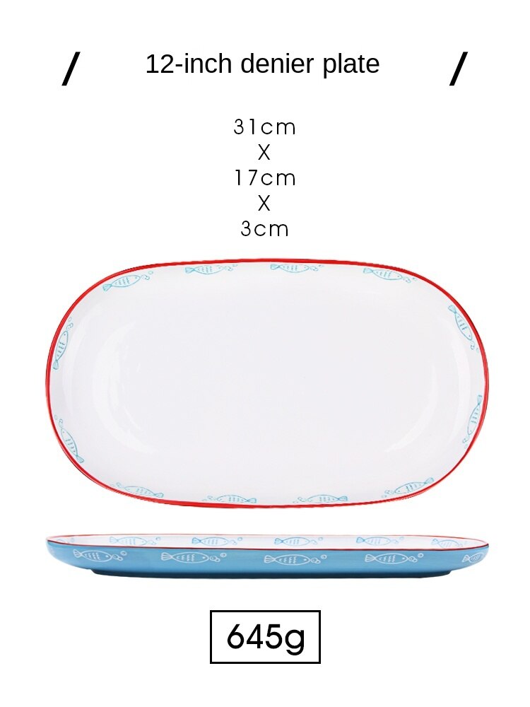 Ezicok Nordic Simple Cutlery Plate Couple Plate Household round Plate Rice Bowl Japanese Salad Bowl Bowl and Dish Set