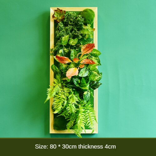 Simulation Green Plant Wall Plant Succulent Decoration Fake Flower Wall Hotel Photo Frame Hanging Decoration Restaurant Deer Head Wall Hanging Decoration