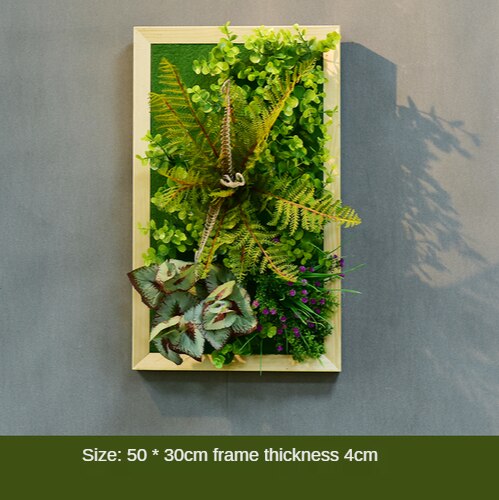 Simulation Green Plant Wall Plant Succulent Decoration Fake Flower Wall Hotel Photo Frame Hanging Decoration Restaurant Deer Head Wall Hanging Decoration