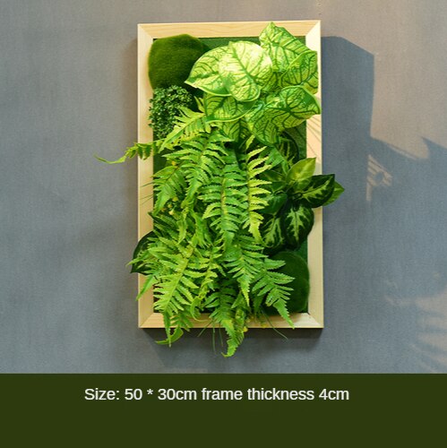 Simulation Green Plant Wall Plant Succulent Decoration Fake Flower Wall Hotel Photo Frame Hanging Decoration Restaurant Deer Head Wall Hanging Decoration