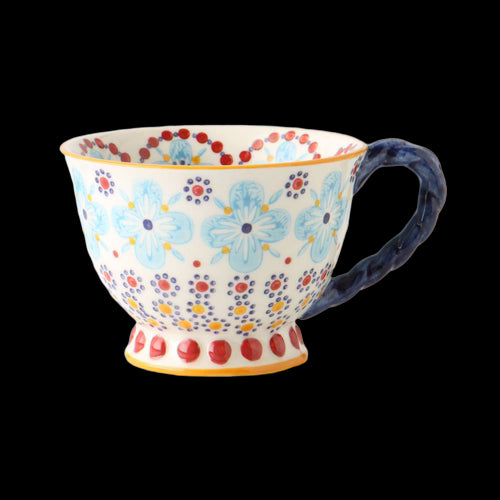 Exported to USA A * N Hand Painted Ethnic Style Ceramic Mug/Flower Goblet/Milk Oatmeal Cup Breakfast Cup