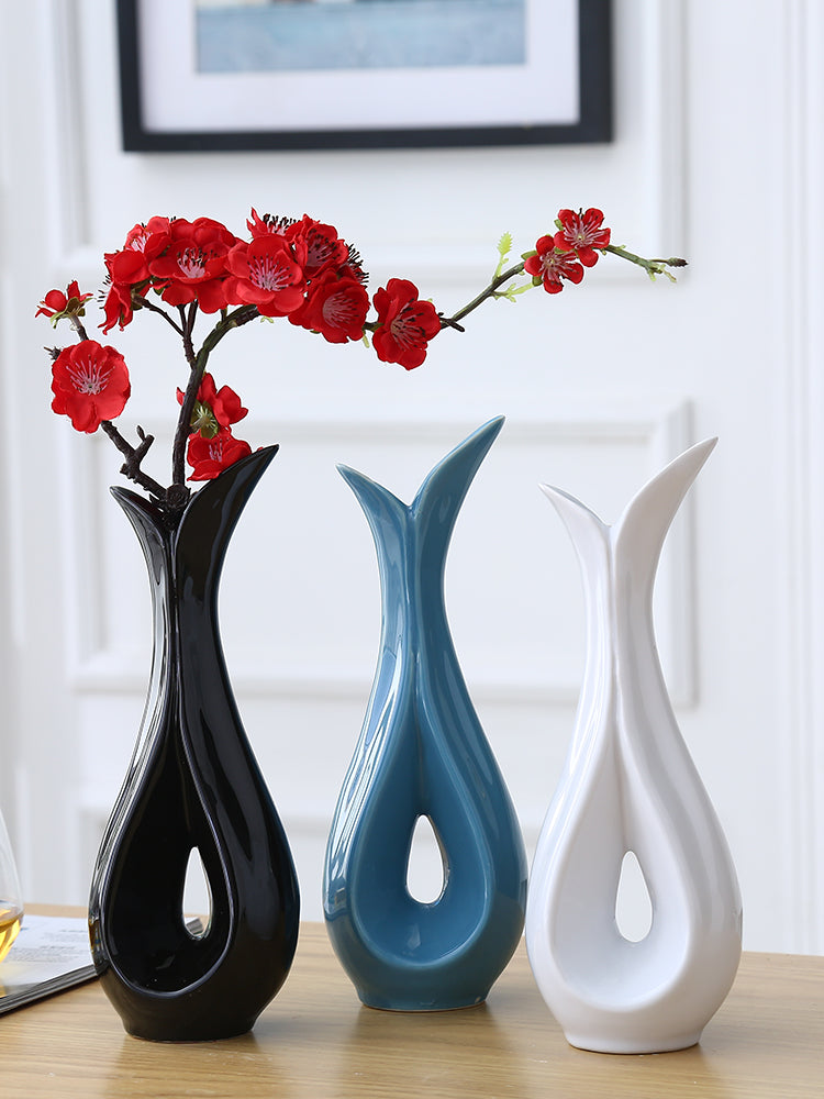 Simple Water Vase Decoration Living Room Dining Table Home Decoration Creative Ceramic Fresh Flower Arrangement Dried Flower Ins