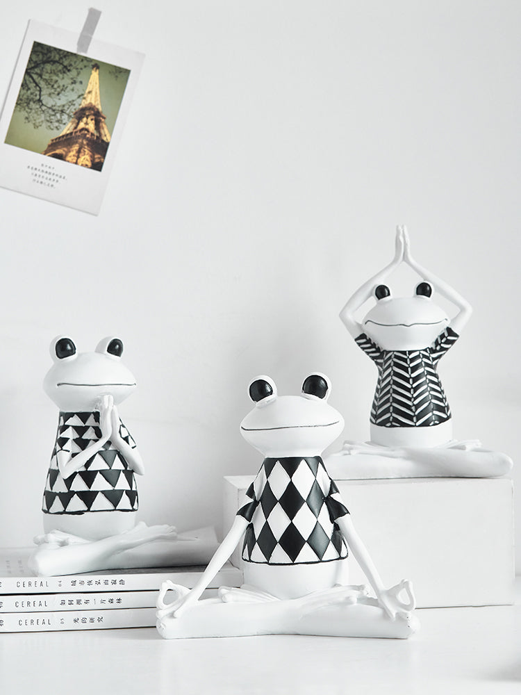 Modern Nordic Yoga Frog Resin Decorations Living Room TV Cabinet Ornament Room Furnishings Gift