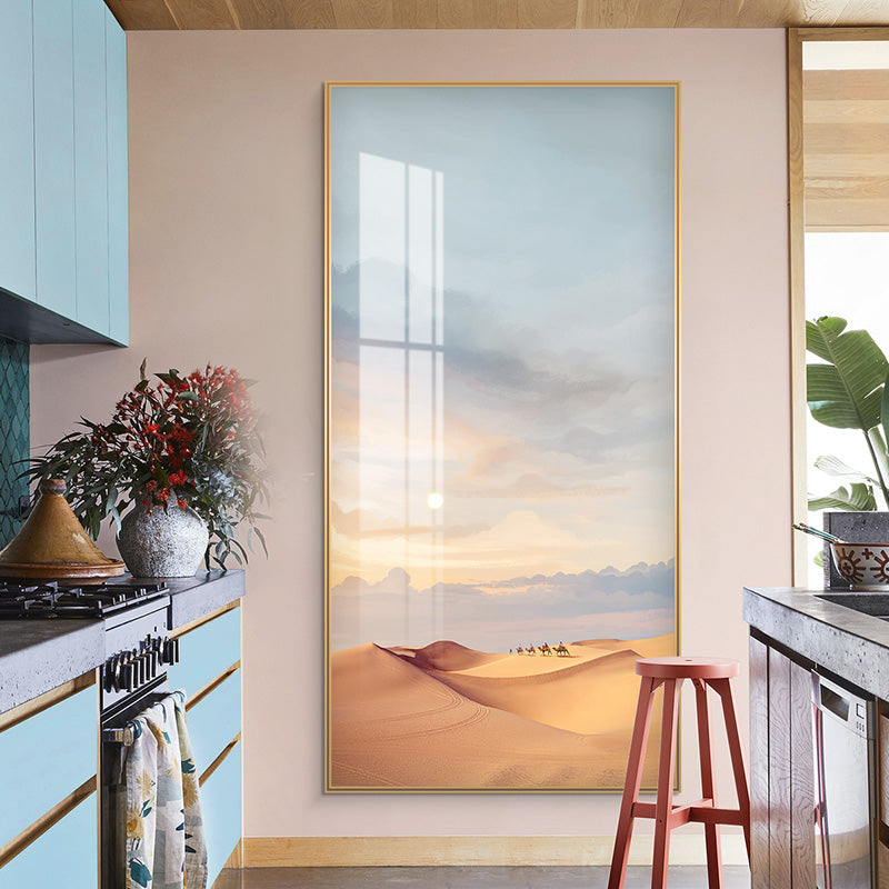 Sailing Sail Nordic Entrance Painting Sea View Hanging Painting and Oil Painting Floor Painting Living Room Corridor and Aisle Mural Pink