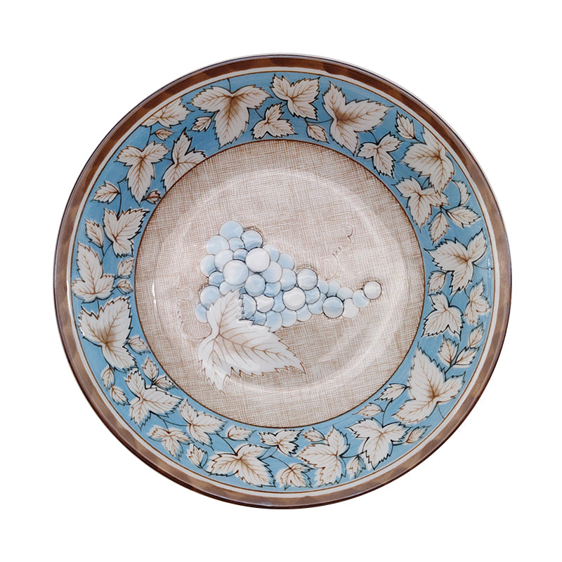 Ceramics Imported from Japan Tableware See Kiln Grape Household Deep Plate Dinner Plate Ceramic Plate Small Kit Underglaze Authentic