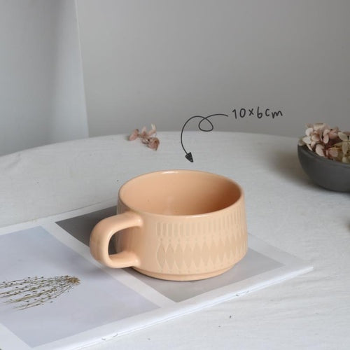 Ins Nordic Creative Ceramic Mug Milk Coffee Cup Large Capacity Breakfast Cup Men and Women Oatmeal Cup Flaw