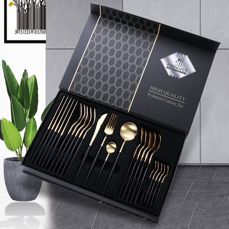 304 Stainless Steel Western Tableware Gift Box Knife and Fork Set Knife, Fork and Spoon Three-Piece Set Steak Knife and Fork Set Household