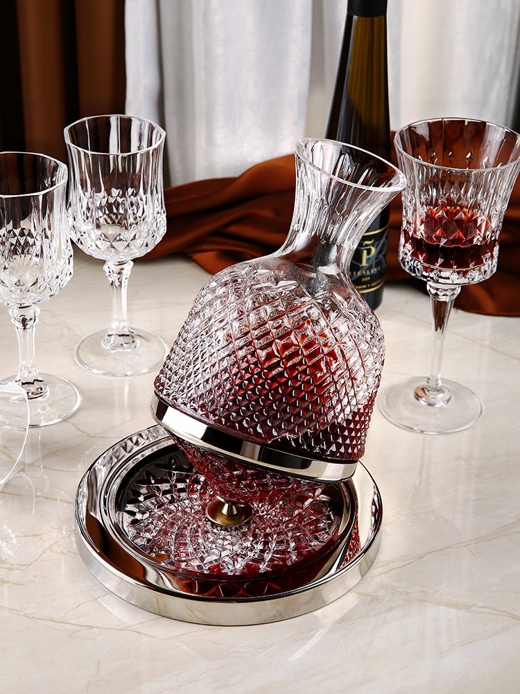 European Style High-End Entry Lux Crystal Glass High Leg Red Wine Cup Gyro Tumbler Red Wine Wine Decanter Home Use Set