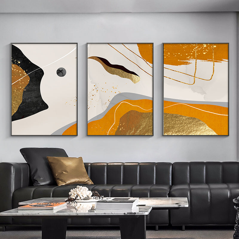 Abstract Geometric Living Room Triple Decorative Painting Modern Simple and Light Luxury Sofa Background Wall Restaurant Wallpaper Nordic Paintings