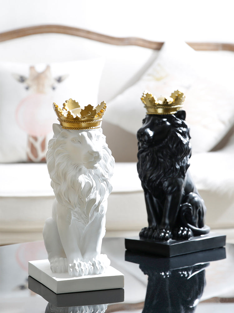 European-Style Simple Resin Crown Lion Decoration Home Decoration Decoration Living Room Study Office Furnishings