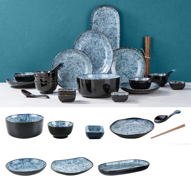 Japanese-Style Bowl Plate Set Gift Box Household Light Luxury Modern Combination Beautiful Ceramic Bowl and Dish Set Gift Housewarming Tableware