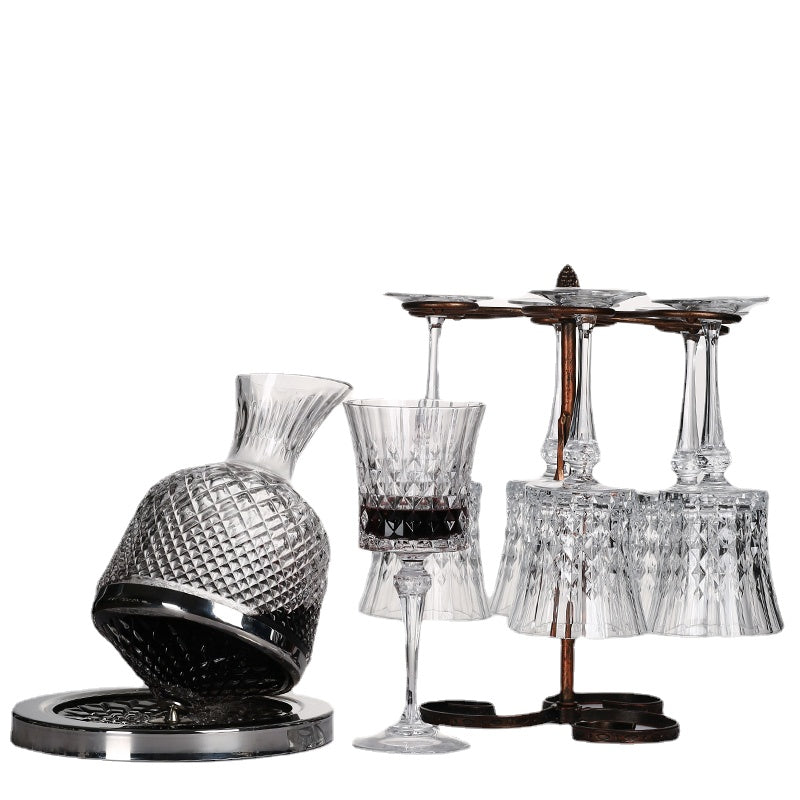 European Style High-End Entry Lux Crystal Glass High Leg Red Wine Cup Gyro Tumbler Red Wine Wine Decanter Home Use Set