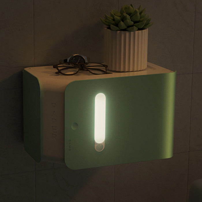 Creative intelligent night light without punching in toilet tissue box