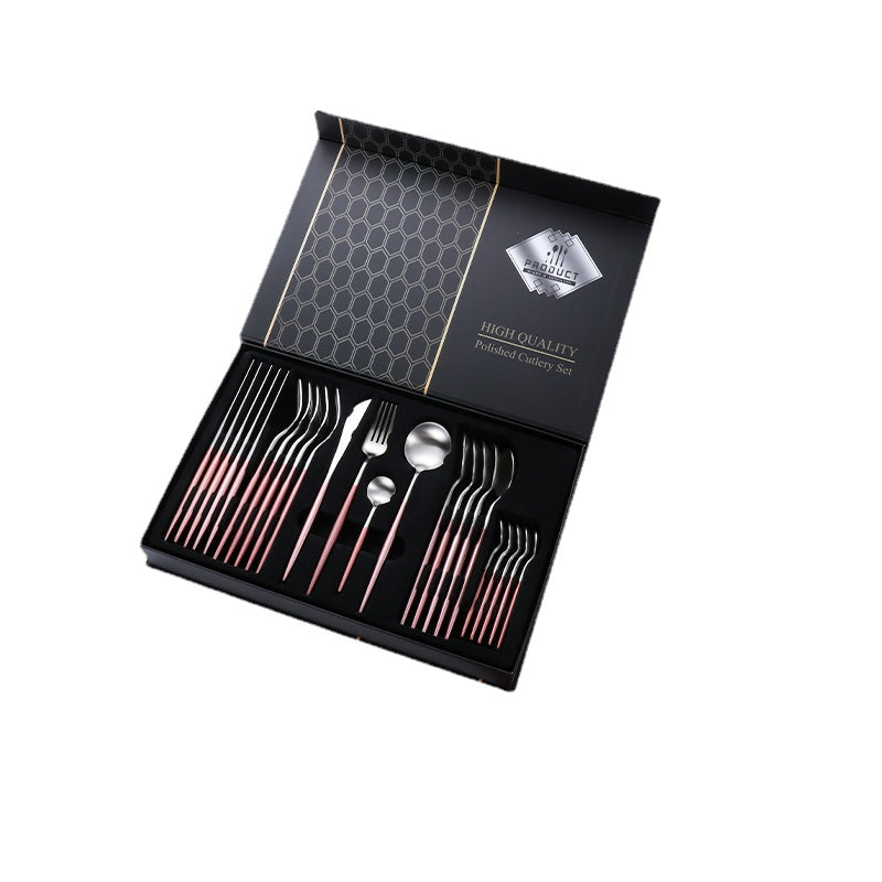 304 Stainless Steel Western Tableware Gift Box Knife and Fork Set Knife, Fork and Spoon Three-Piece Set Steak Knife and Fork Set Household