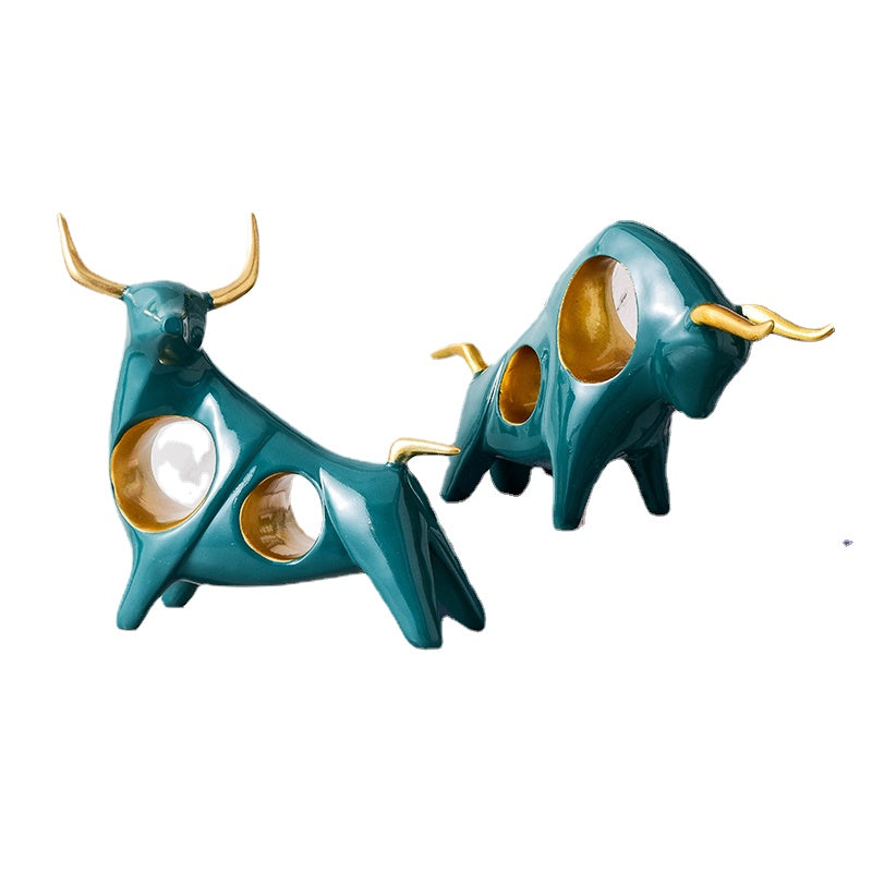 Creative cow mascot ornaments light luxury high-end TV cabinet office desktop living room home wine cabinet decorations