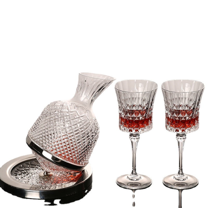 European Style High-End Entry Lux Crystal Glass High Leg Red Wine Cup Gyro Tumbler Red Wine Wine Decanter Home Use Set