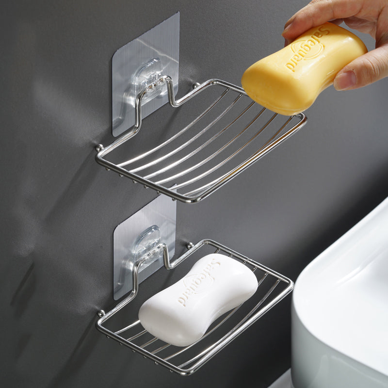 Cupboard type soap holder without holes