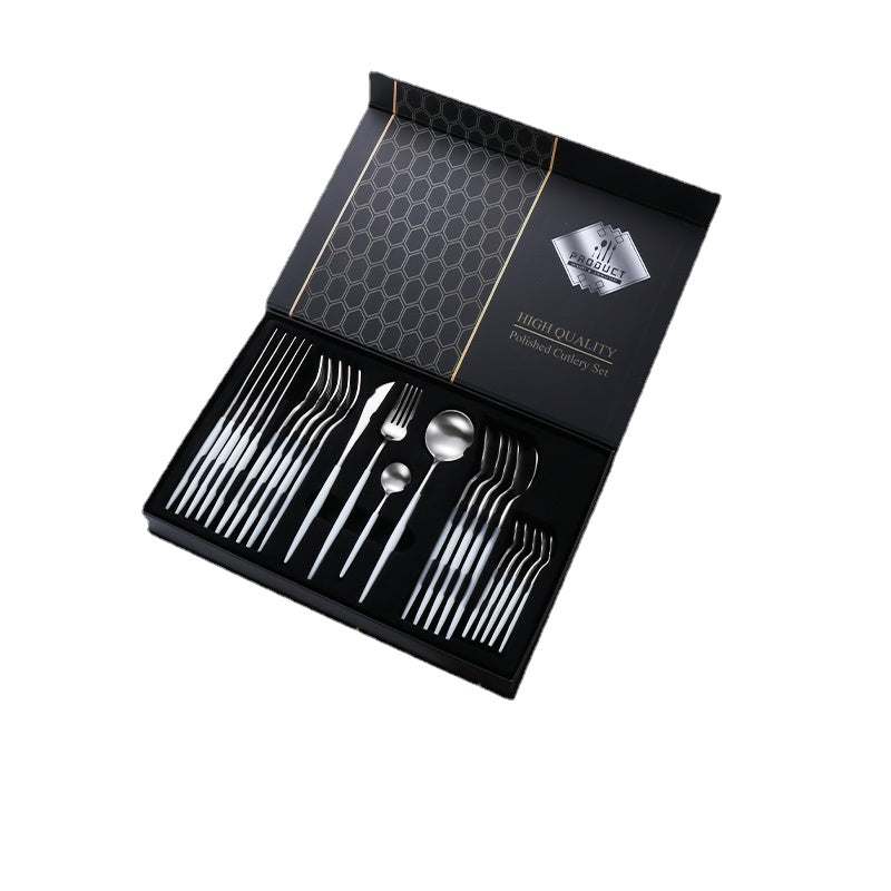 304 Stainless Steel Western Tableware Gift Box Knife and Fork Set Knife, Fork and Spoon Three-Piece Set Steak Knife and Fork Set Household