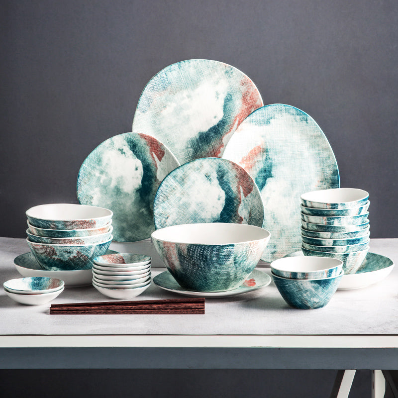 Bowl and dish set, Nordic ceramic tableware set, bowl and plate, new Chinese bowl and chopsticks with high appearance