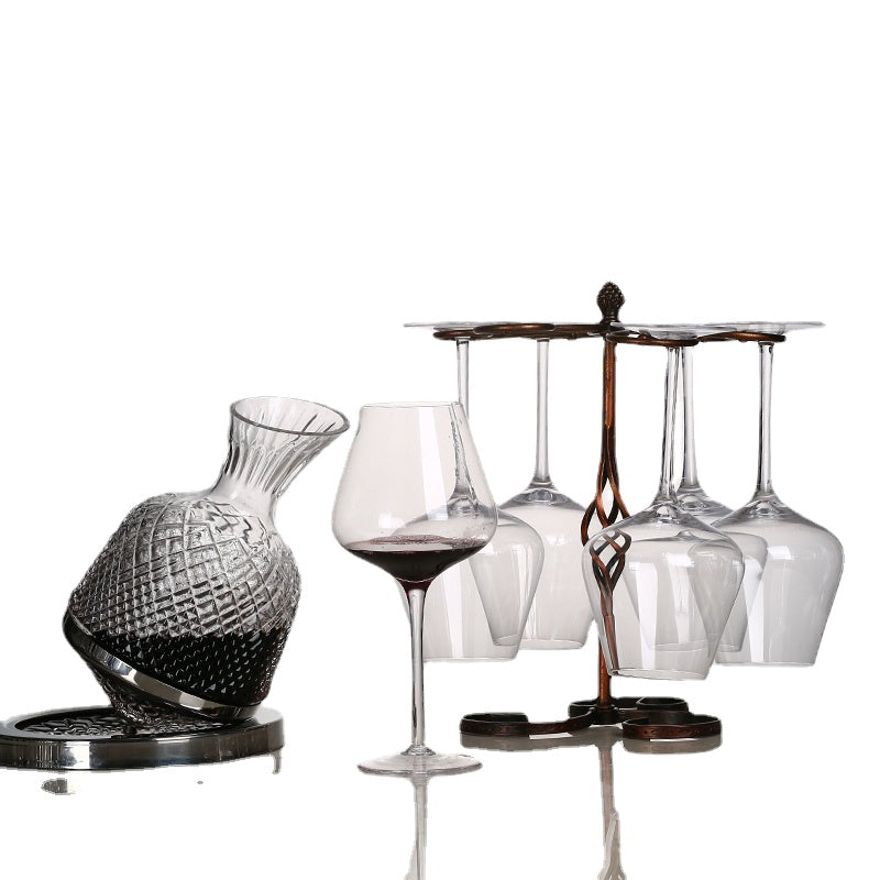 European Style High-End Entry Lux Crystal Glass High Leg Red Wine Cup Gyro Tumbler Red Wine Wine Decanter Home Use Set