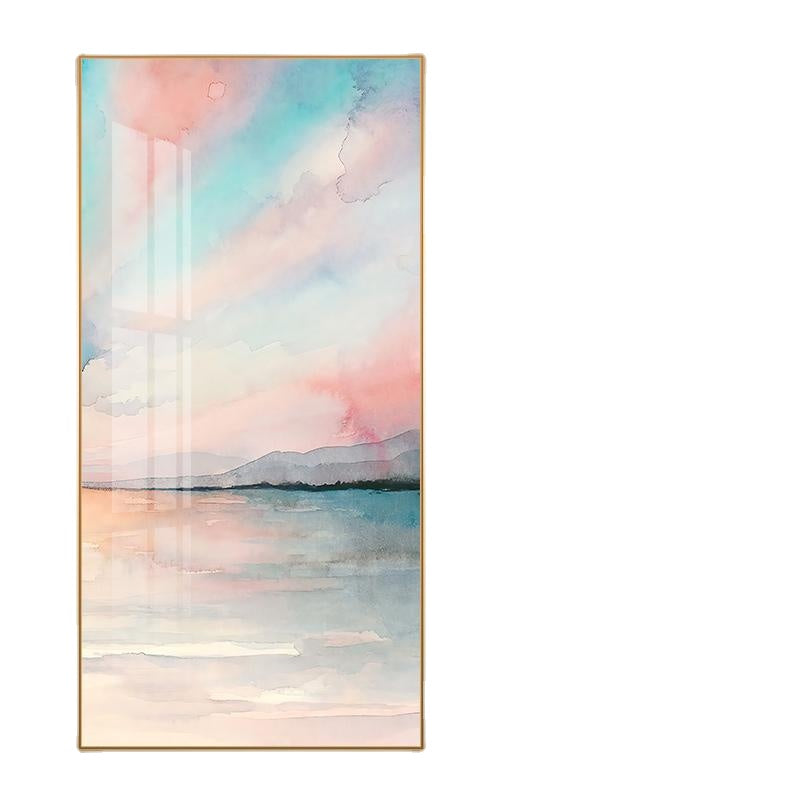 Sailing Sail Nordic Entrance Painting Sea View Hanging Painting and Oil Painting Floor Painting Living Room Corridor and Aisle Mural Pink