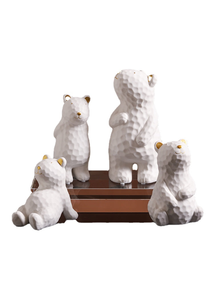 Ceramic Healing Bear Living Room Wine Cabinet Home Decoration Creative Desktop Children&