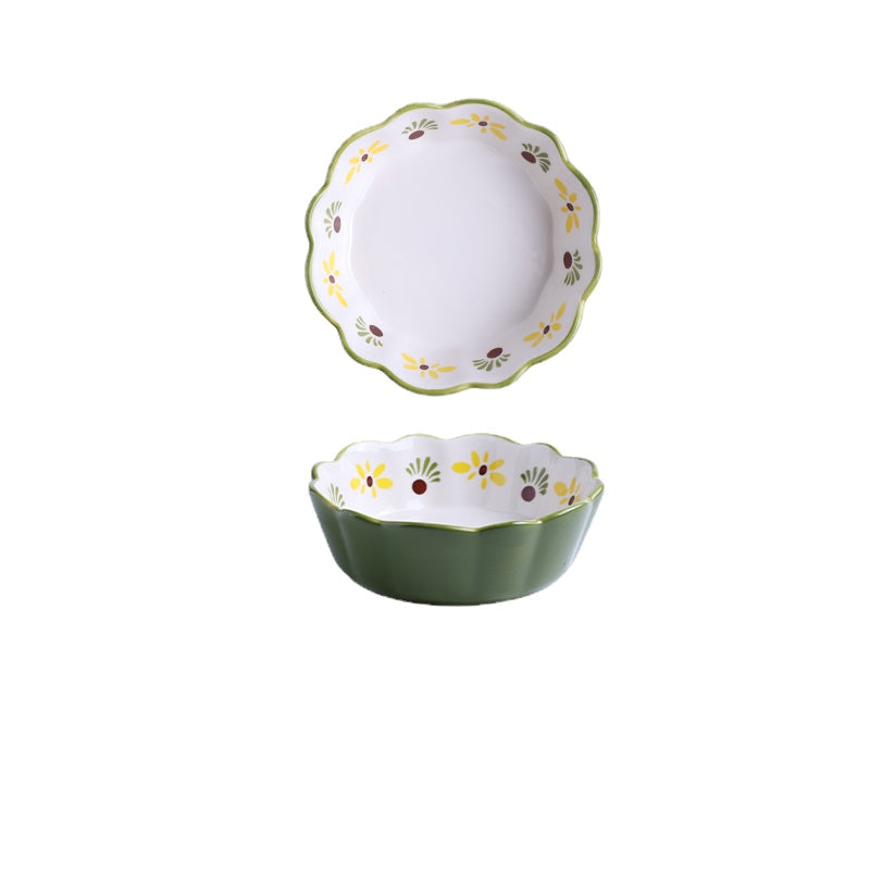 [Recommended] Wheatlife House Japanese Fruit Salad Bowl Cute Dessert Bowl Breakfast Bowl Household Ceramic Bowl