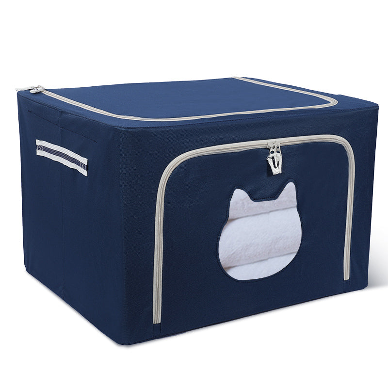 Clothes storage box fabric bag folding dormitory wardrobe Oxford cloth finishing box basket