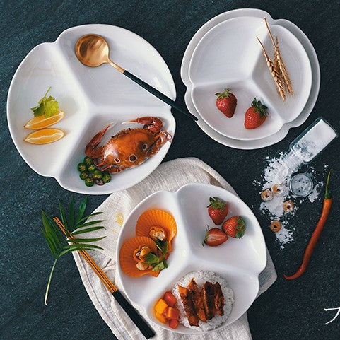 Creative ceramic dividing plate for tableware