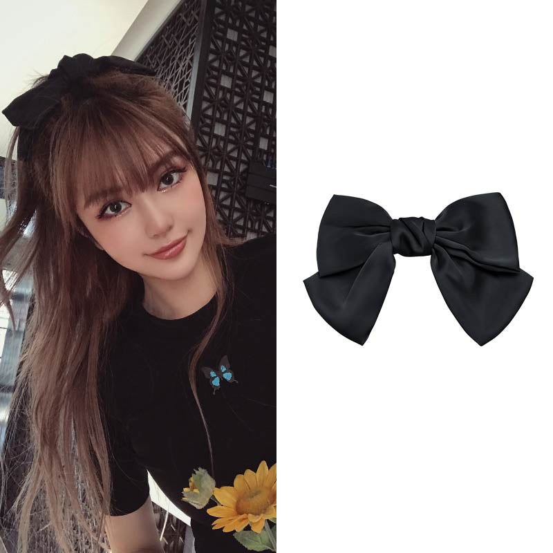 Black big bow hairpin net red new top clip hairband hair rope hairpin headdress hair accessories